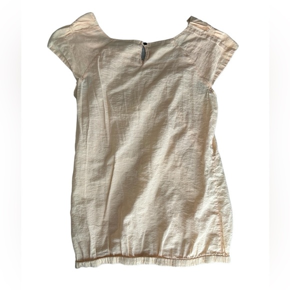 Gap soft peach short sleeve peasant-neckline blouse size Small - Picture 3 of 10